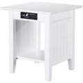 Atlantic Furniture Atlantic Furniture AH14312 Nantucket End Table with Charger; White AH14312